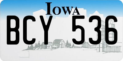 IA license plate BCY536