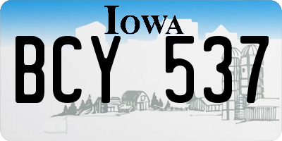 IA license plate BCY537