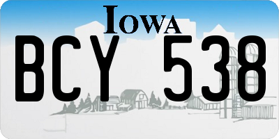 IA license plate BCY538