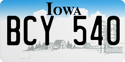 IA license plate BCY540