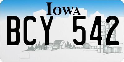 IA license plate BCY542