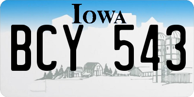 IA license plate BCY543