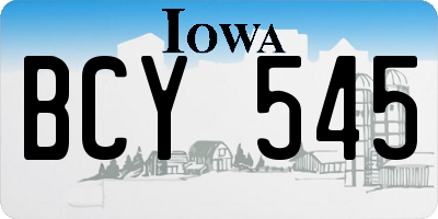 IA license plate BCY545