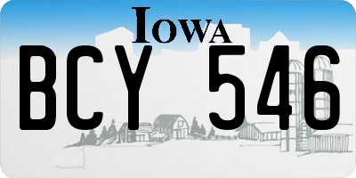 IA license plate BCY546