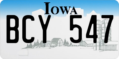 IA license plate BCY547
