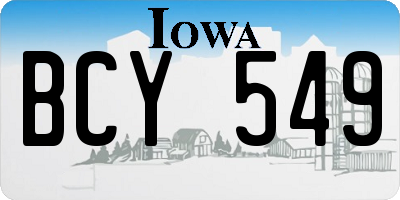 IA license plate BCY549