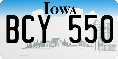 IA license plate BCY550