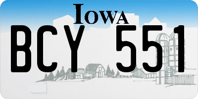 IA license plate BCY551