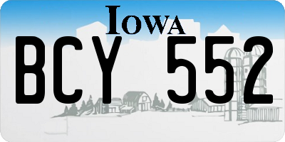 IA license plate BCY552