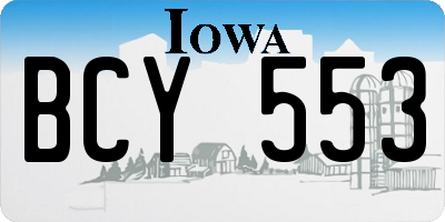 IA license plate BCY553