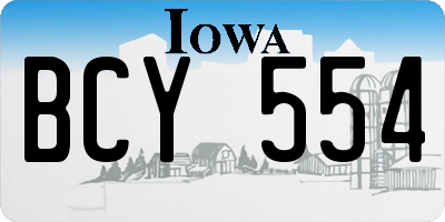 IA license plate BCY554