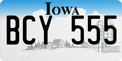 IA license plate BCY555