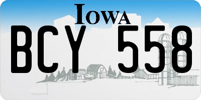 IA license plate BCY558