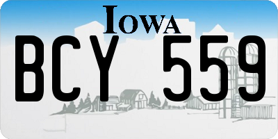 IA license plate BCY559