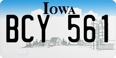 IA license plate BCY561