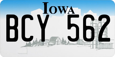 IA license plate BCY562