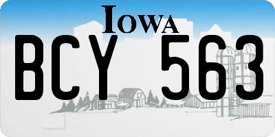 IA license plate BCY563