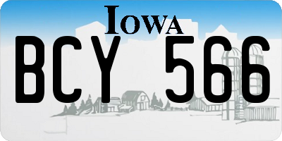 IA license plate BCY566