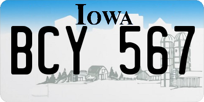 IA license plate BCY567