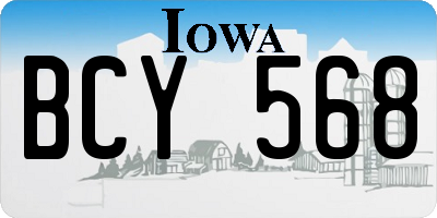 IA license plate BCY568