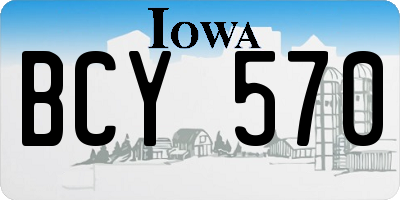 IA license plate BCY570