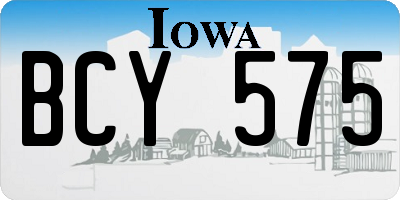 IA license plate BCY575