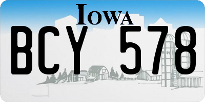 IA license plate BCY578