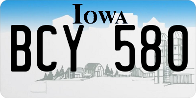 IA license plate BCY580