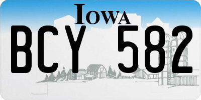 IA license plate BCY582