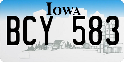 IA license plate BCY583