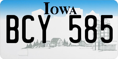 IA license plate BCY585