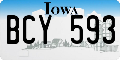 IA license plate BCY593