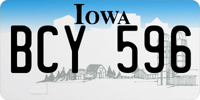 IA license plate BCY596