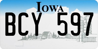 IA license plate BCY597