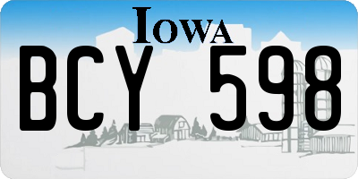 IA license plate BCY598