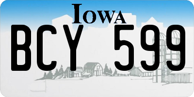 IA license plate BCY599