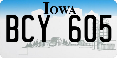IA license plate BCY605