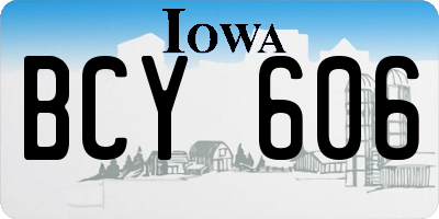 IA license plate BCY606