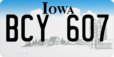 IA license plate BCY607