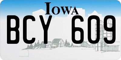 IA license plate BCY609