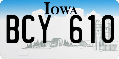 IA license plate BCY610