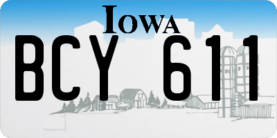 IA license plate BCY611