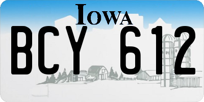 IA license plate BCY612