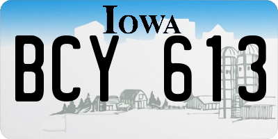 IA license plate BCY613
