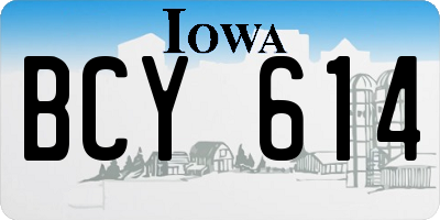 IA license plate BCY614