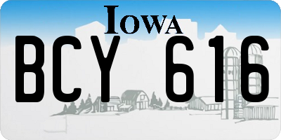 IA license plate BCY616