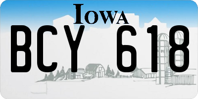 IA license plate BCY618