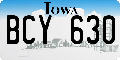 IA license plate BCY630