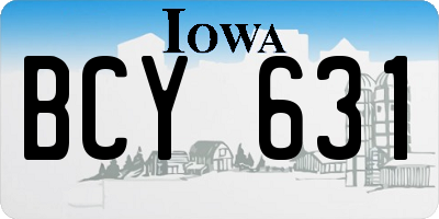 IA license plate BCY631
