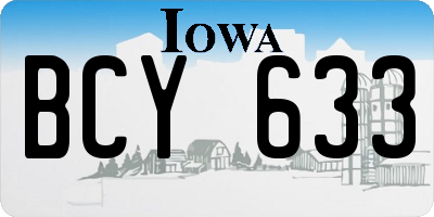 IA license plate BCY633